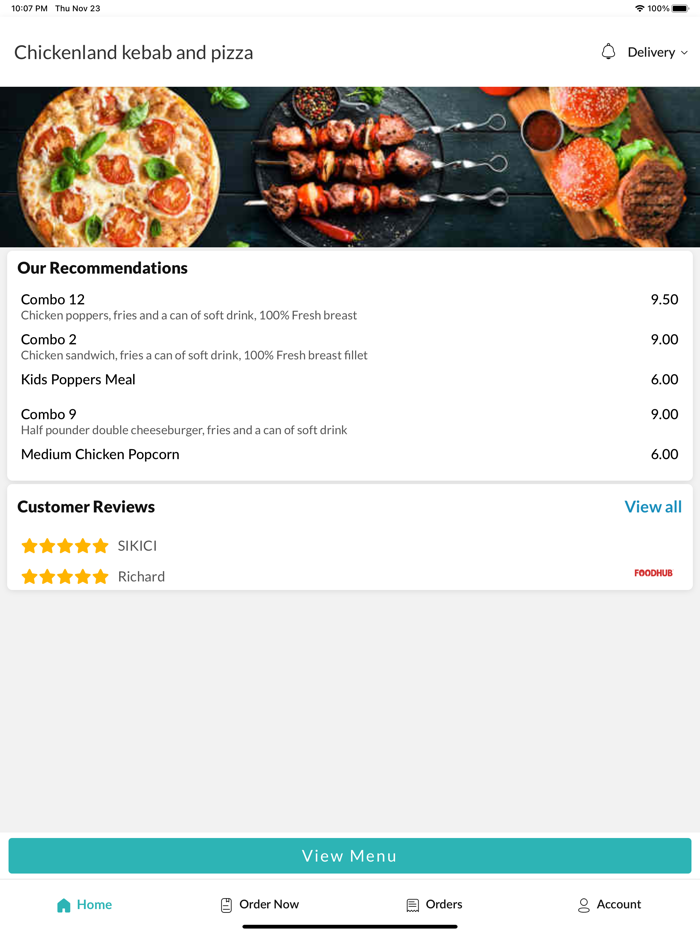 Chickenland kebab and pizza