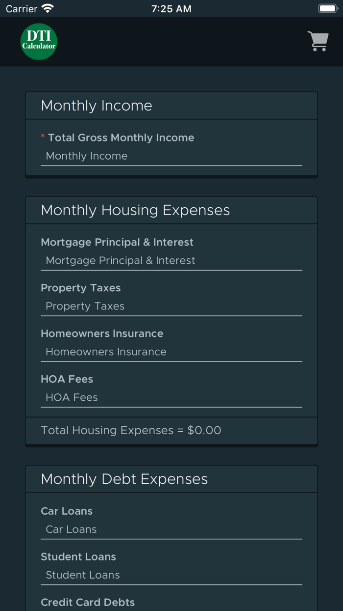 DTI Ratio Calculator