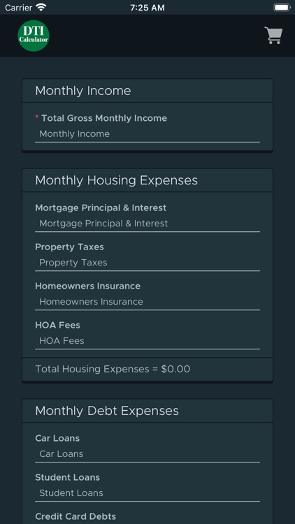 DTI Ratio Calculator