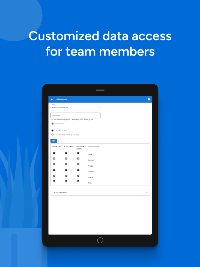 Table Notes - Mobile Excel