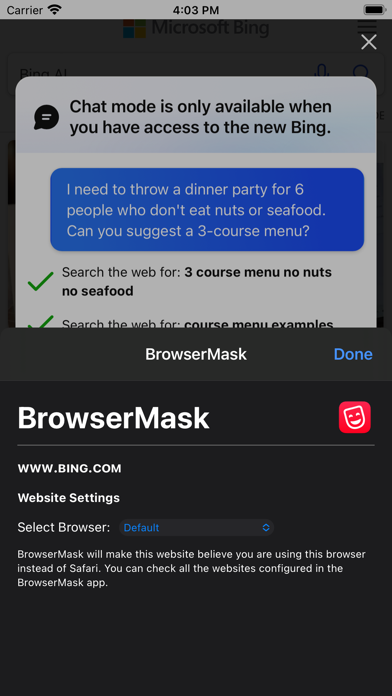 BrowserMask for Safari Screenshot