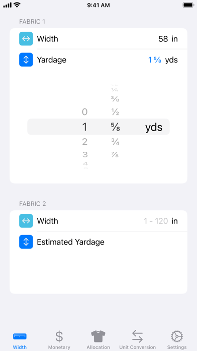 Fabric Calc Screenshot