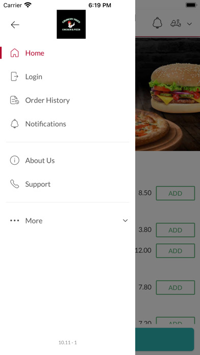 Crunchy Fried Chicken & Pizza. Screenshot