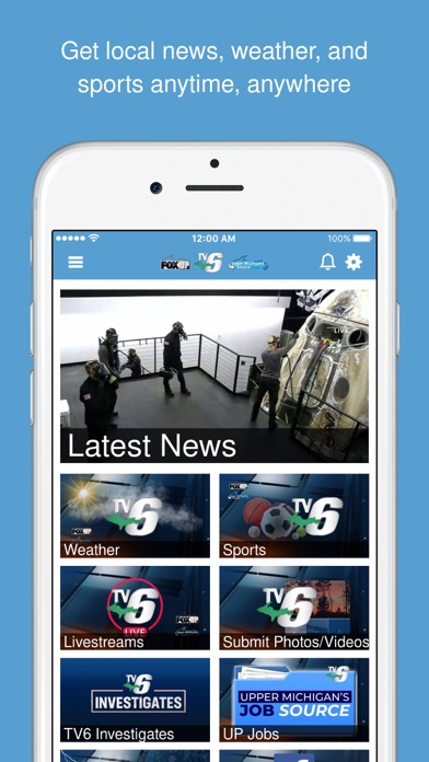 TV6 & FOX Up - WLUC News Screenshot