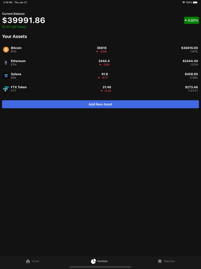notJust Crypto Tracker