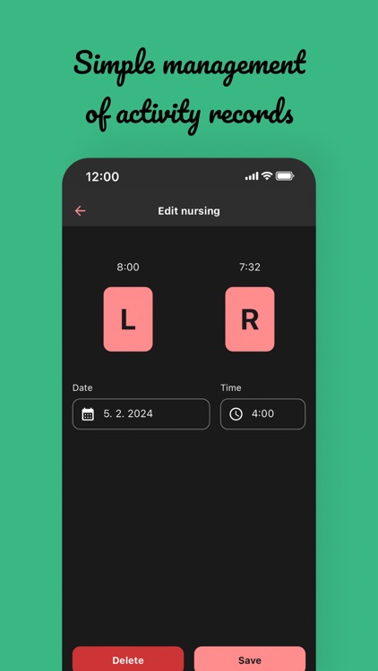Papú! Nursing timer, L+R side