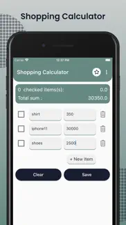 shopping calculator app iphone screenshot 1