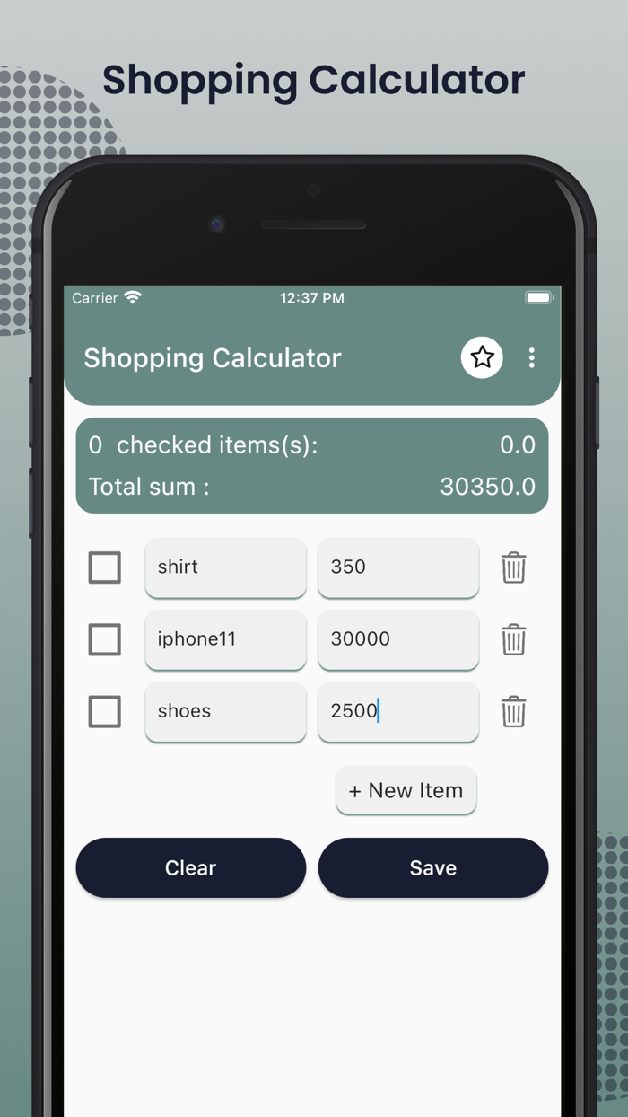 Shopping Calculator App