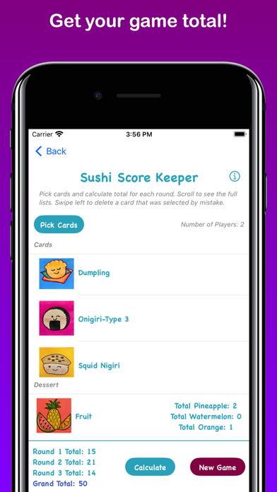 Sushi Go Score Keeper Screenshot