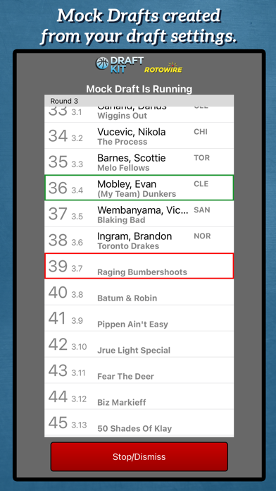 Fantasy Basketball Draft '23 Screenshot