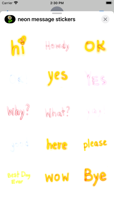 neon message stickers Screenshot