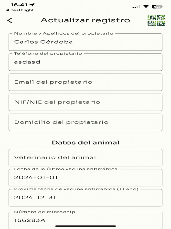 Registro Animal
