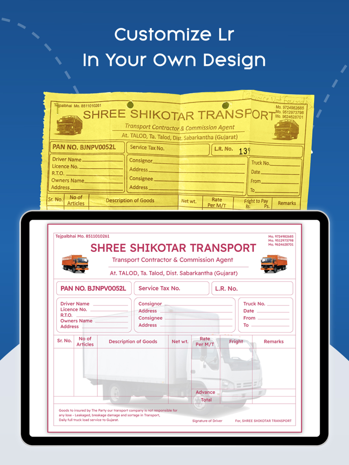 Online LR Transport LR - Bilty