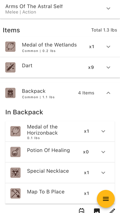 D3: Character Sheet Screenshot