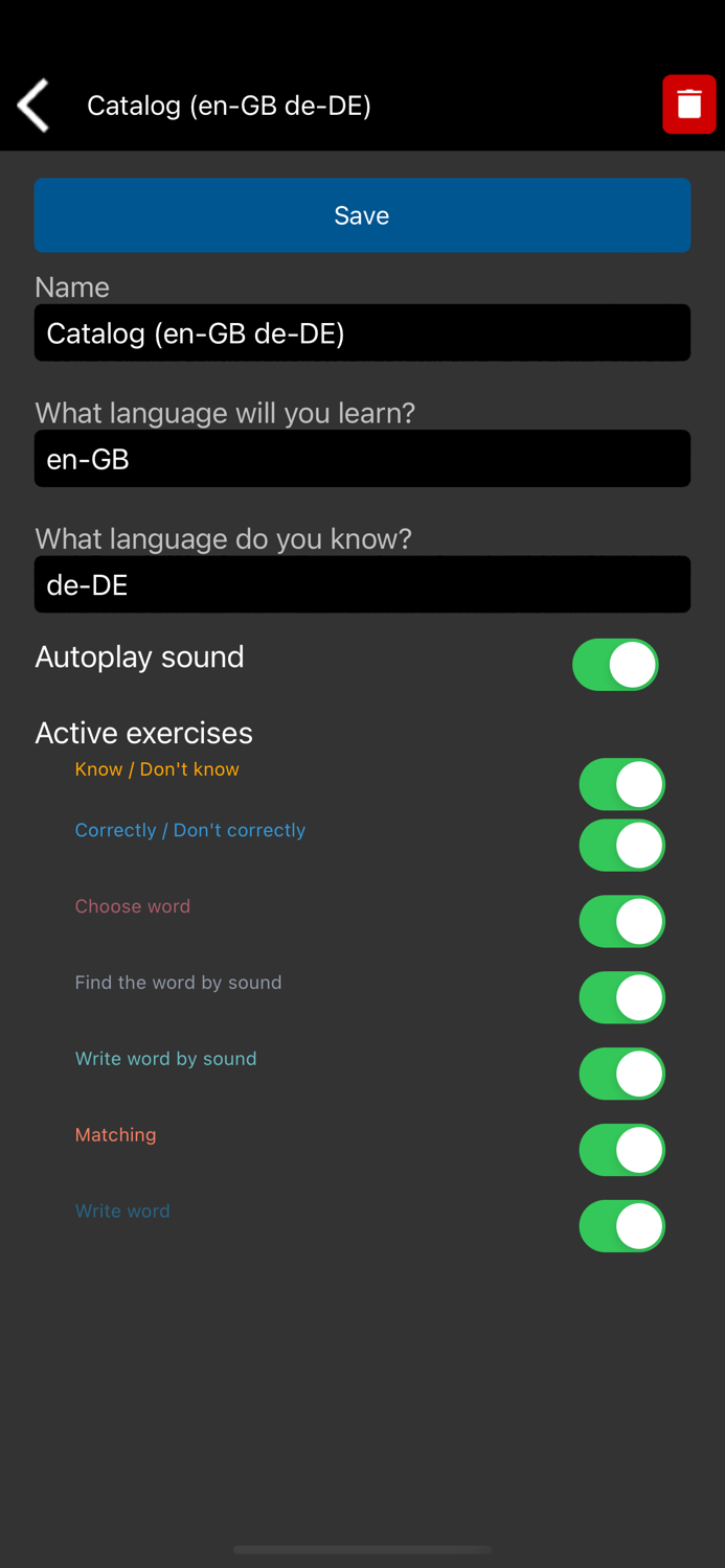 Learn words by smart cards