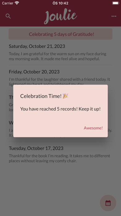 Joulie - Gratitude Journal Screenshot