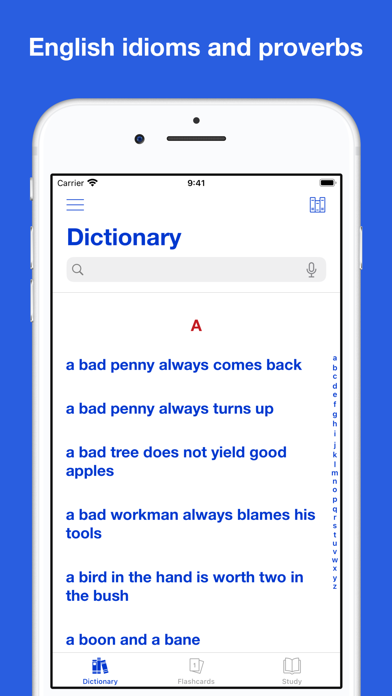 Screenshot #1 pour English Idioms and Proverbs