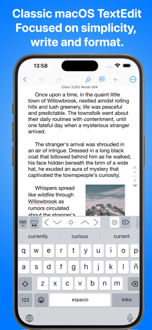 ‎Уређивач текста - Снимак екрана за уређивање текста