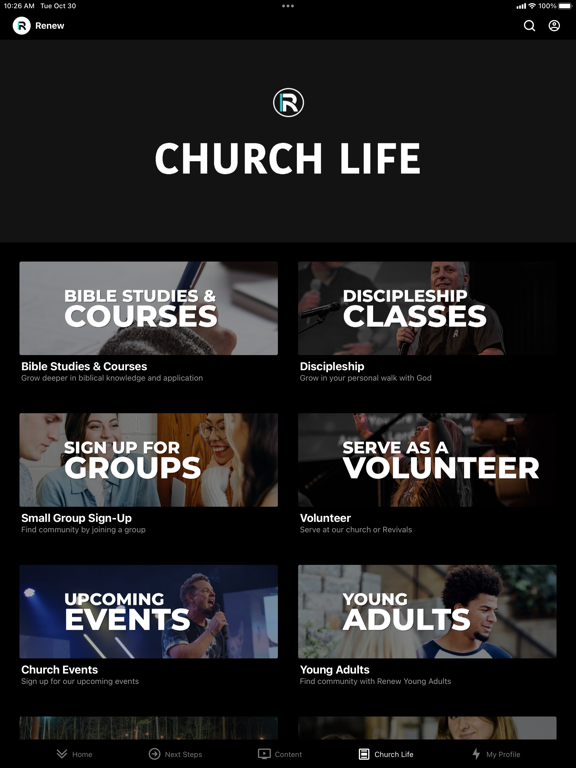 Renew Bible Church iPad screenshot 4 - Lifestyle app