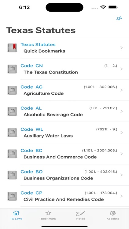 TX Laws, Texas Statutes Codes