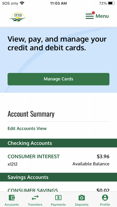 Iroquois Farmers State Bank Screenshot