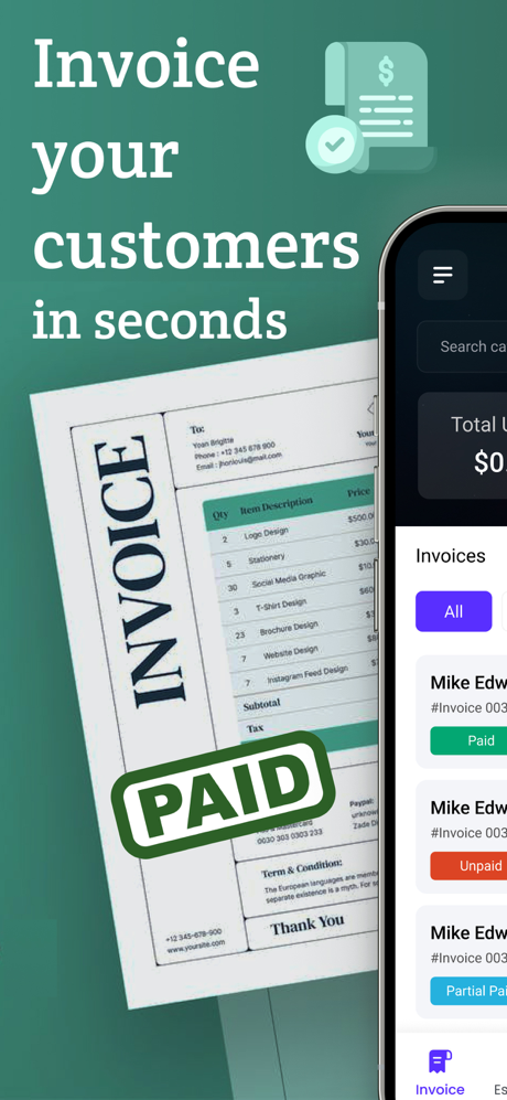 Instant Invoice Generator 2 Go screenshot 1