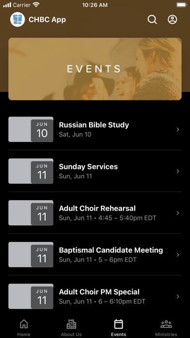 CHBC Church App Screenshot
