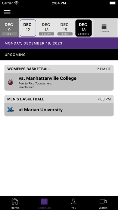 UWW Warhawks Athletics Screenshot