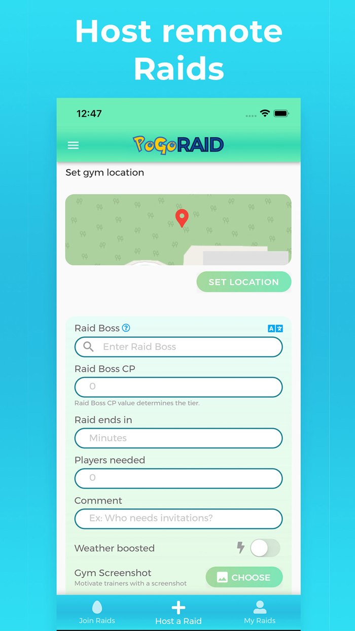 PoGO RAID - Join Remote Raids