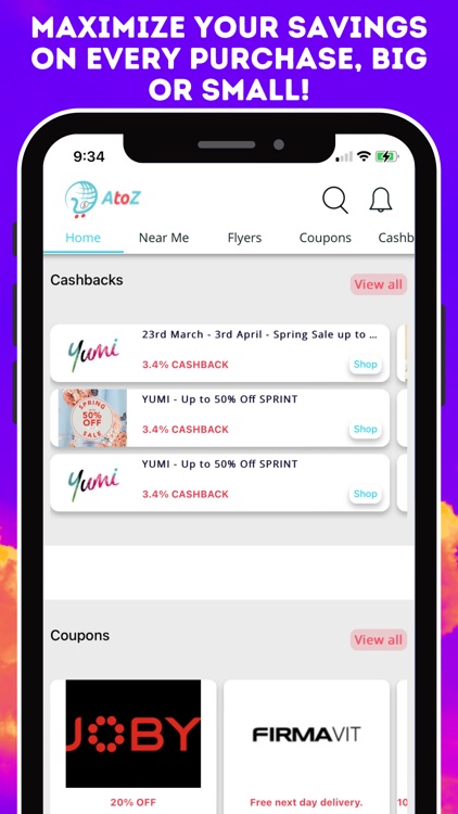 AtoZ Saving: Cashback, Coupons