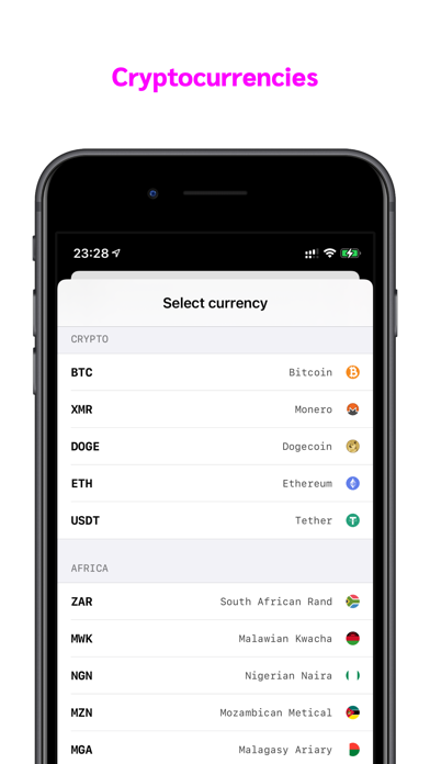 Currencies Exchange Rates Screenshot