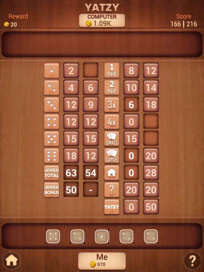 Yatzy Classic Dice Board Game