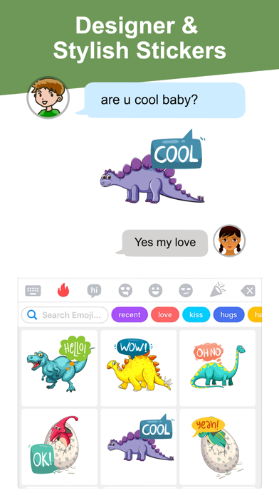Screenshot #2 pour Dinosaur & Text Sticker Emojis