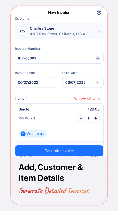 Invoice Generator - Zoho Screenshot