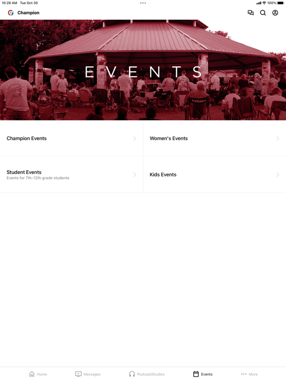 Champion Fellowship Brenham iPad screenshot 4 - Education app