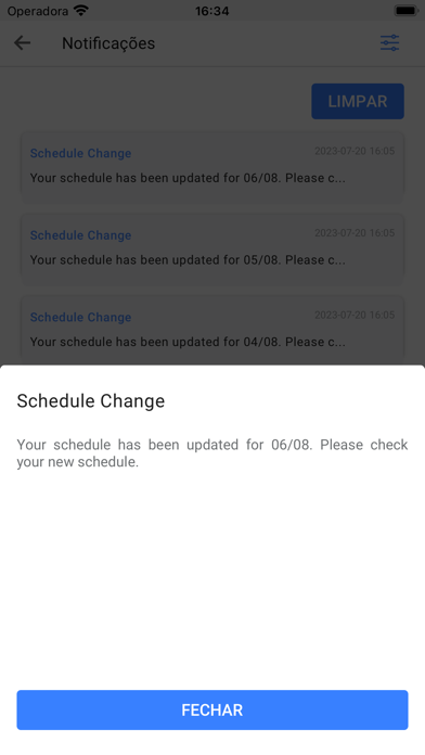 WYD Volunteer Schedule Screenshot