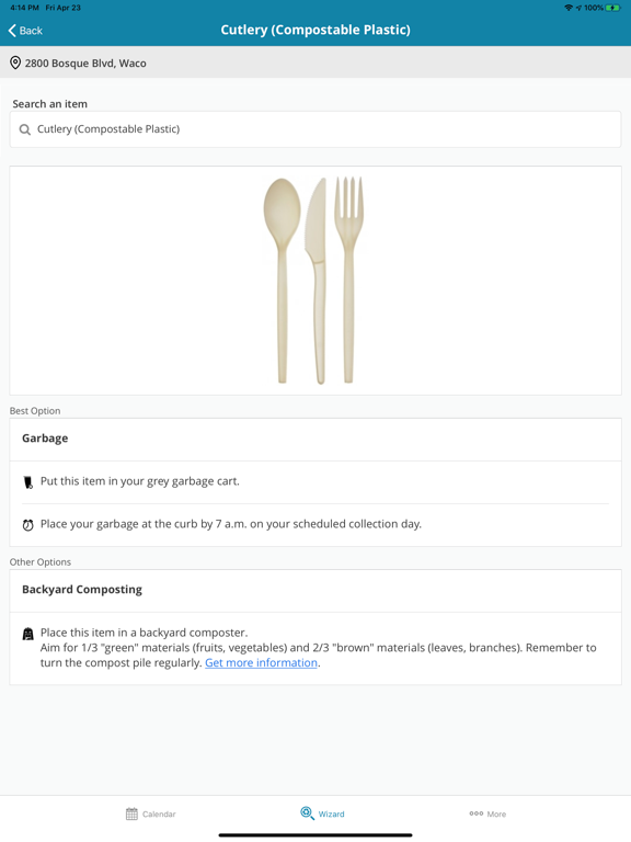 Waco Curbside Services iPad screenshot 5 - Reference app