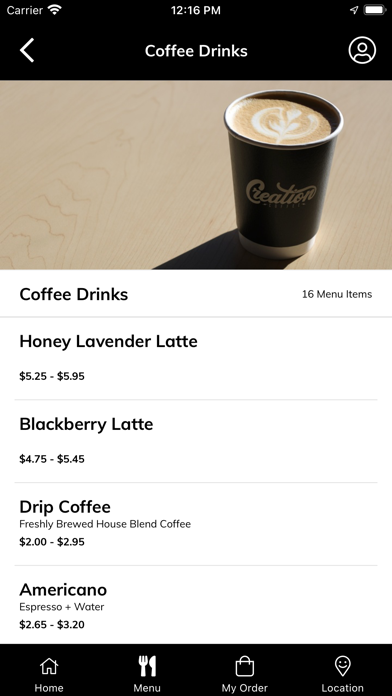 Creation Coffee Screenshot