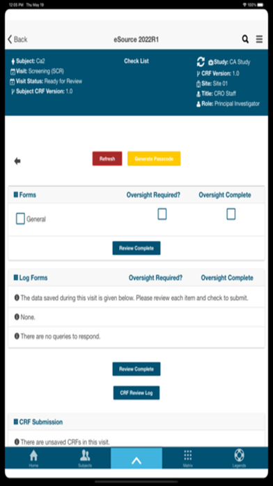 eSource Data Capture Live Screenshot