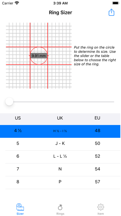 Ring Sizer by Diamond Galore Screenshot