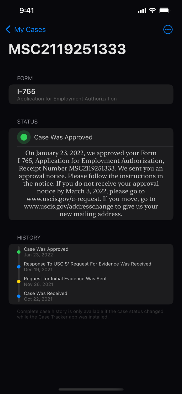 USCIS Case Tracker