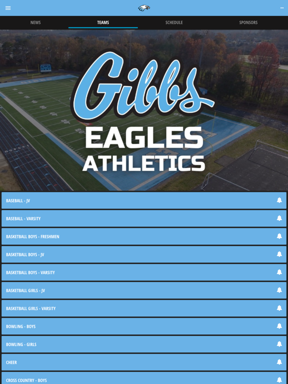 Gibbs Eagles iPad screenshot 3 - Sports app