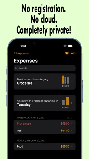 Screenshot von Hajz Spending Tracker auf dem iPhone 1