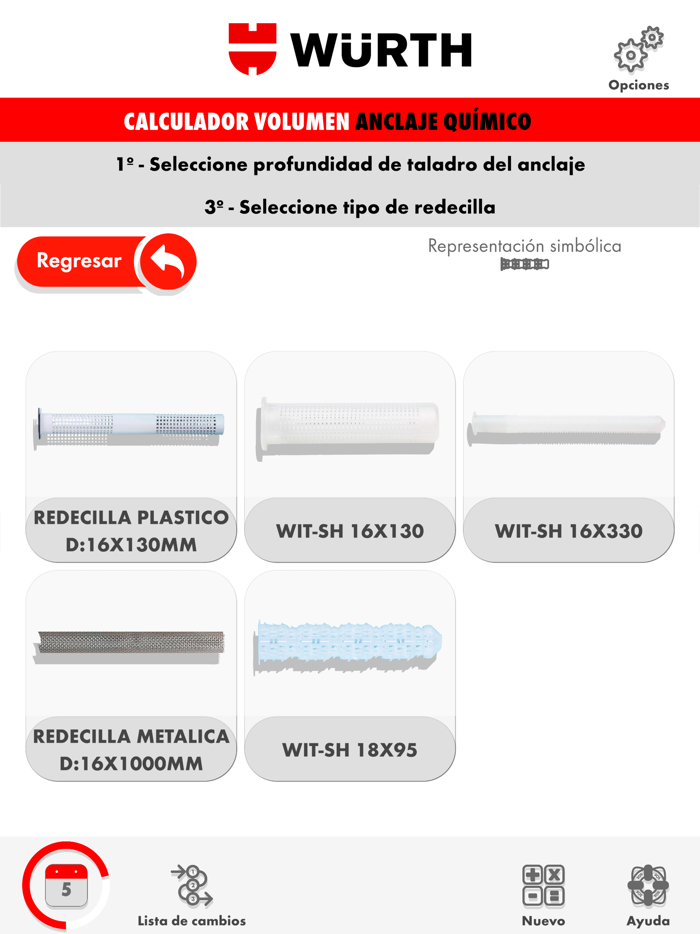 Calculador volumen anclajes