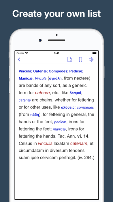 Latin synonym dictionary Screenshot