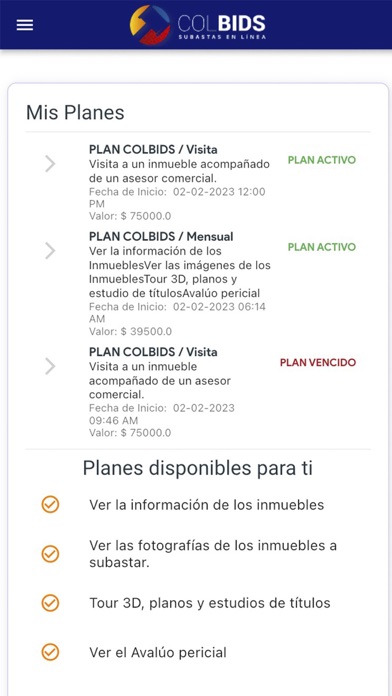 Subastas Colbids Screenshot