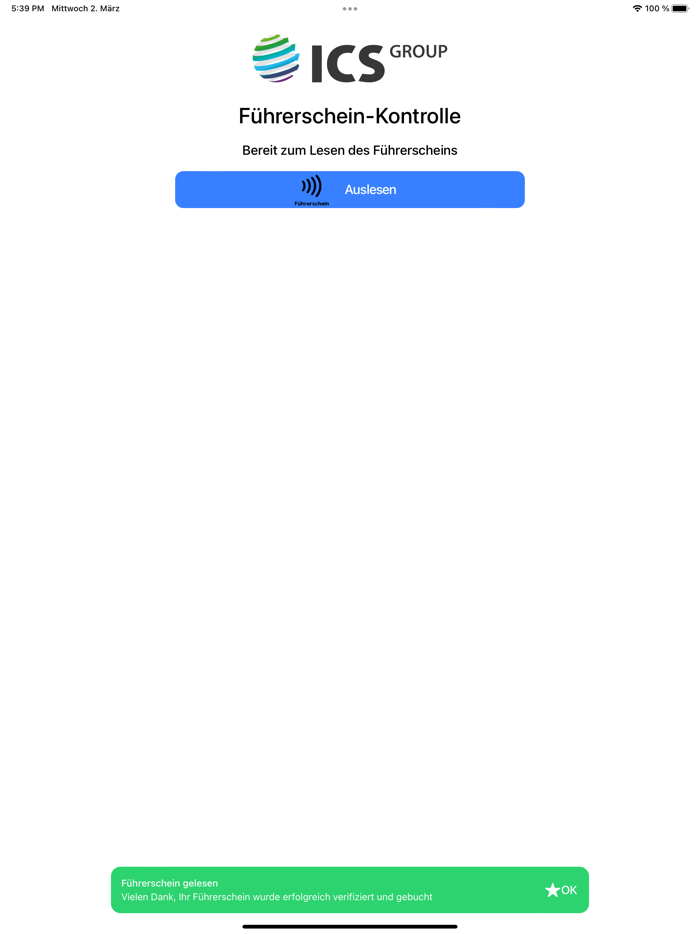 ICS-Führerschein Kontrolle