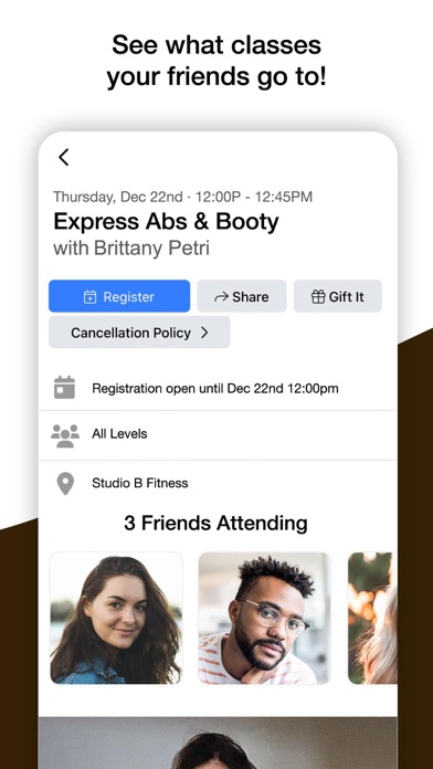 Studio B Fitness Screenshot