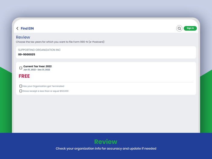 IRS Form 990-N e-Postcard