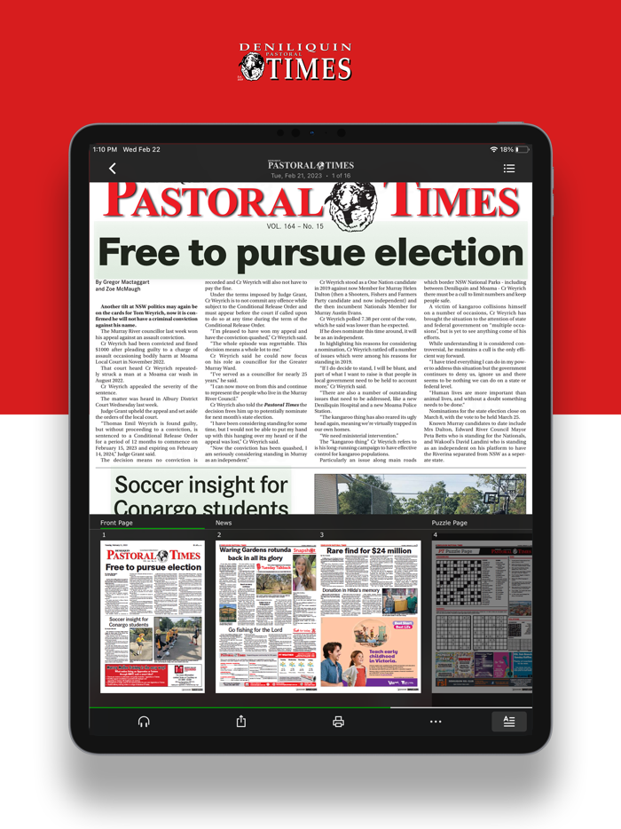 Deniliquin Pastoral Times